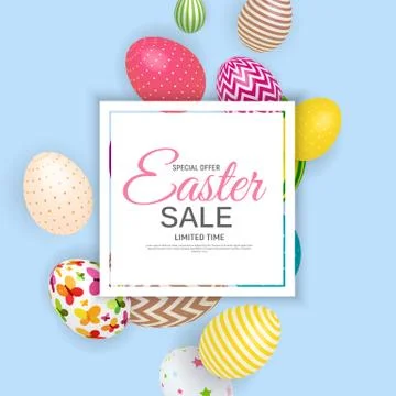 Abstract Easter Sale Template Background Vector Illustration Stock Illustration
