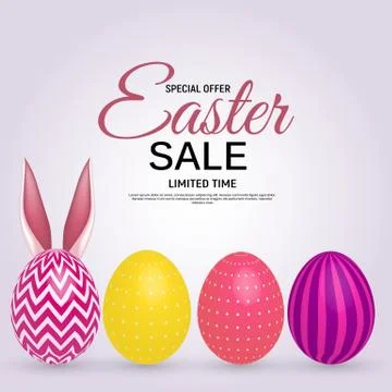 Abstract Easter Sale Template Background Vector Illustration Stock Illustration