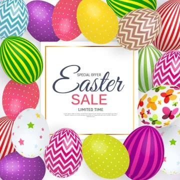 Abstract Easter Sale Template Background Vector Illustration Stock Illustration