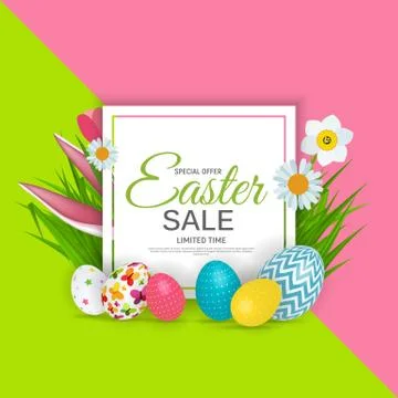 Abstract Easter Sale Template Background Vector Illustration Illustrazione stock