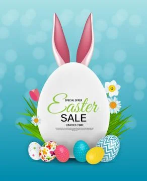 Abstract Easter Sale Template Background Vector Illustration Stock Illustration