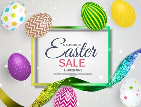 Abstract Easter Sale Template Background Vector Illustration Illustrazione stock
