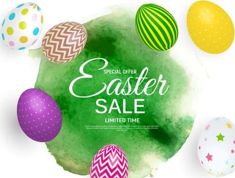 Abstract Easter Sale Template Background Vector Illustration Stock Illustration