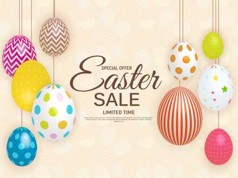 Abstract Easter Sale Template Background Vector Illustration Stock Illustration