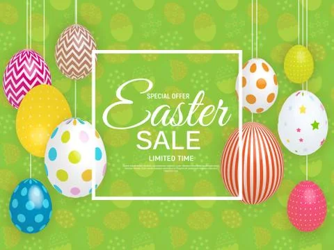 Abstract Easter Sale Template Background Vector Illustration Illustrazione stock