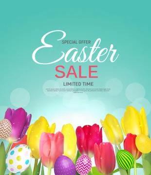 Abstract Easter Sale Template Background Vector Illustration Illustrazione stock