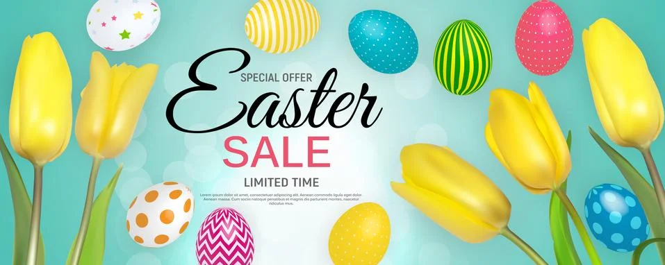 Abstract Easter Sale Template Background Vector Illustration Illustrazione stock