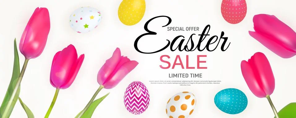 Abstract Easter Sale Template Background Vector Illustration Illustrazione stock