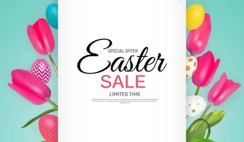 Abstract Easter Sale Template Background Vector Illustration Stock Illustration