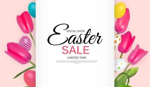 Abstract Easter Sale Template Background Vector Illustration Illustrazione stock