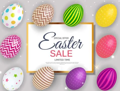 Abstract Easter Sale Template Background Vector Illustration Illustrazione stock