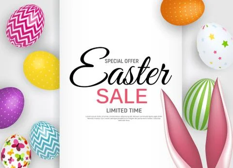 Abstract Easter Sale Template Background Vector Illustration Illustrazione stock