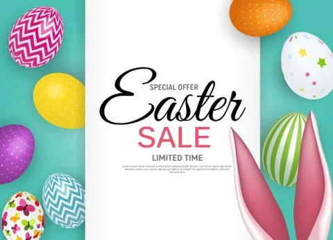 Abstract Easter Sale Template Background Vector Illustration Illustrazione stock