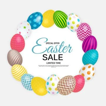 Abstract Easter Sale Template Background Vector Illustration Illustrazione stock