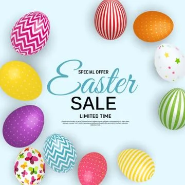 Abstract Easter Sale Template Background Vector Illustration Illustrazione stock