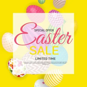 Abstract Easter Sale Template Background Vector Illustration Stock Illustration