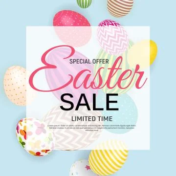 Abstract Easter Sale Template Background Vector Illustration 스톡 일러스트