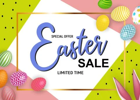 Abstract Easter Sale Template Background  Illustration Illustrazione stock