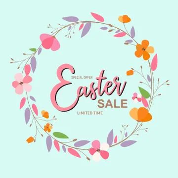 Abstract Easter Sale Template Background Vector Illustration EPS10 Stock Illustration