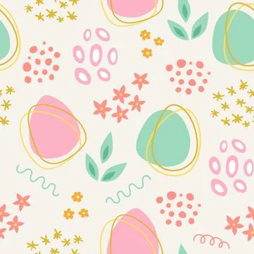 Abstract  Easter seamless pattern with decorative Easter eggs. Stock Illustration