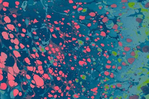 Abstract Ebru Marbling Pattern Background Stock Photos