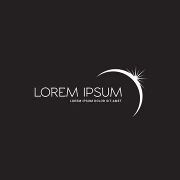 Abstract Eclipse on Dark Background. Isolated Vector Illustration Stock Illustration