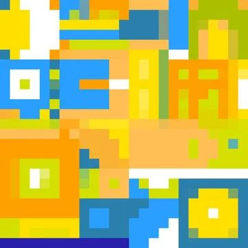 Abstract Eco background. Simple pixel pattern. Mosaic art with squares. Stock Illustration