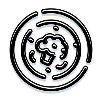 Abstract eco tree icon doodle style illustration Illustrazione stock