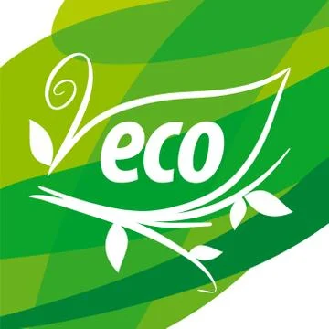 Abstract eco vector logo with floral patterns 스톡 일러스트