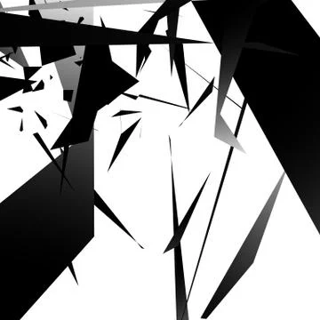 Abstract edgy, angled shapes texture. Monochrome futuristic background. イラスト素材
