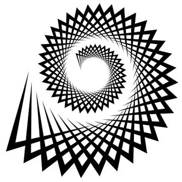 Abstract edgy spiral, volute with triangular shapes Illustrazione stock