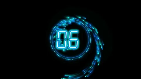Abstract Edit Cosmic Vortex Digital Countdown Overlay 4K Seamless Loop Stock Footage 343207722