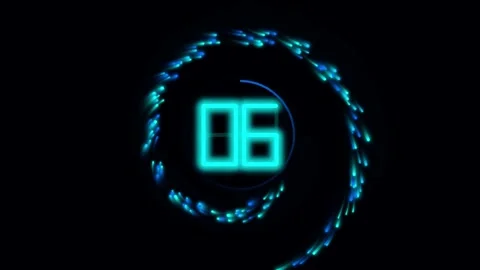 Abstract Edit Quantum Cyan Countdown 10 To 0 Overlay 4K Loop Stock Footage 343207928