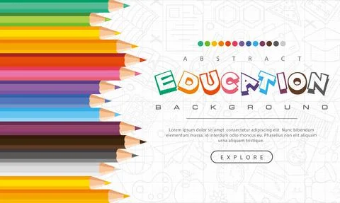 Abstract education background, back to school, learning, student, teaching Stock Illustration
