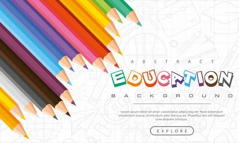 Abstract education background, back to school, learning, student, teaching Illustrazione stock