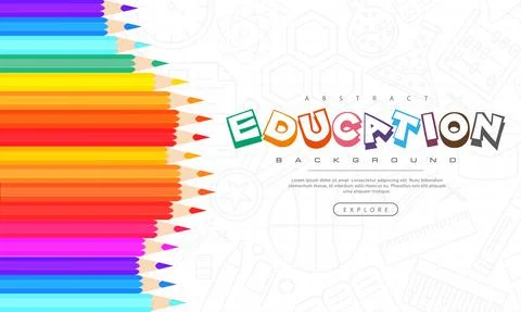 Abstract education background, back to school, learning, student, teaching Stock Illustration