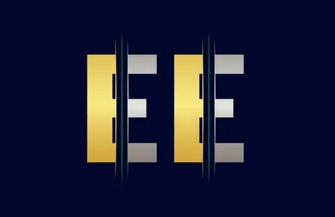 Abstract EE letter logo design template. Vector Logo Illustration. Stock Illustration