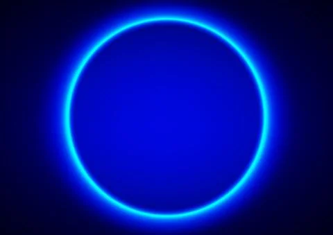 Abstract effect design circle blue color tone neon style for background Illustrazione stock