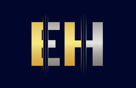 Abstract EH letter logo design template. Vector Logo Illustration. Stock Illustration