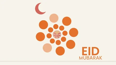 Abstract eid mubarak animation with dynamic circles and crescent moon on wh.. Stock Footage 325833608