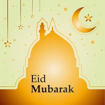 Abstract eid Mubarak social Medea post and Islamic new year background Stock Illustration
