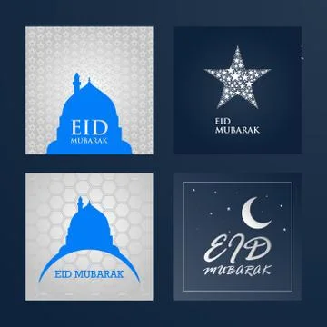 Abstract eid Mubarak social Medea post and Islamic new year background. Stock Illustration