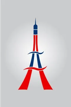 Abstract Eiffel Paris tower. Vector Illustration Stock Illustration