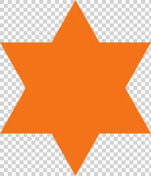 Abstract eight-pointed star shape is radiating orange points on transparent 스톡 일러스트