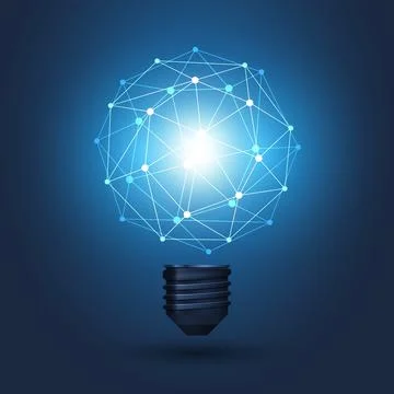 Abstract Electric and Global Network Connections Concept Design with a Glow.. Illustrazione stock