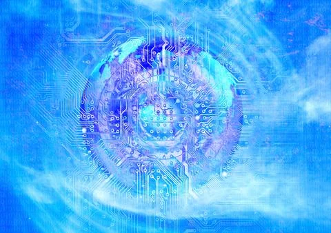 Abstract electric circuit Stock Photos