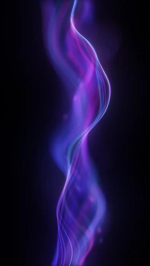 Abstract electric structure of waves, vertical column of big data. Blurred Stock Footage 346489763