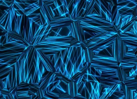 Abstract electrical blue flash through crystal backgrounds Stock Illustration