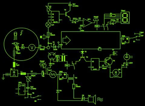 Abstract electrical circuit Stock Illustration