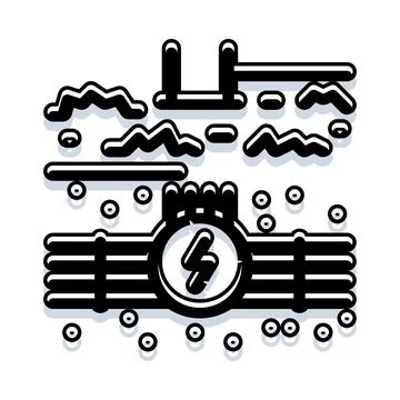 Abstract electrical energy power circuit technology icon Stock Illustration
